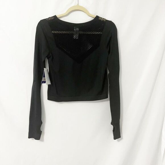 JoyLab Black Seamless Crop Top with Thumbholes Size M - Picture 4 of 9